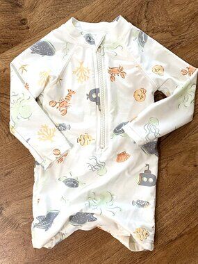 CARIBBEAN JOE Sea Animal Print Rashguard Suit-12M